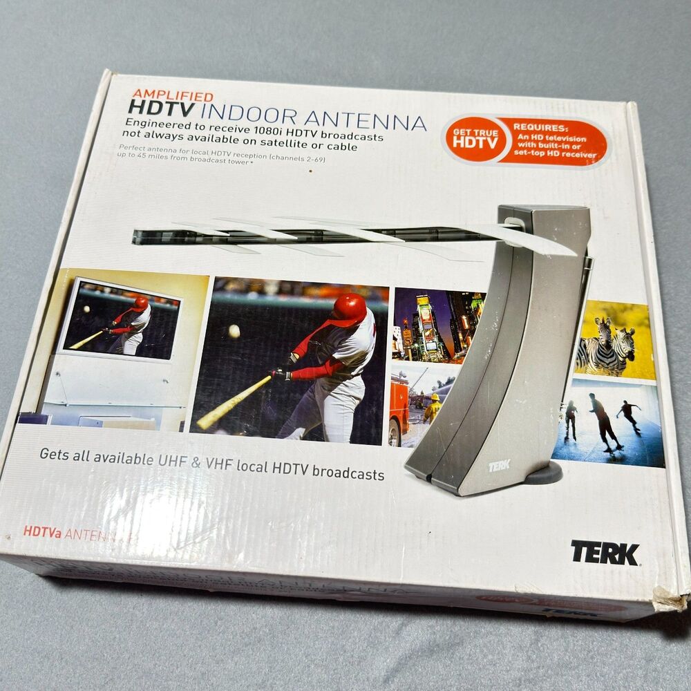 Terk Amplified HDTV Indoor Antenna HDTVa Antenna Pro 1080i UHF VHF Tested